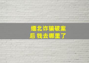 缅北诈骗破案后 钱去哪里了